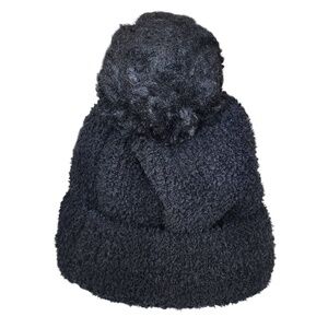 Black Beanie with POM POM Size OS